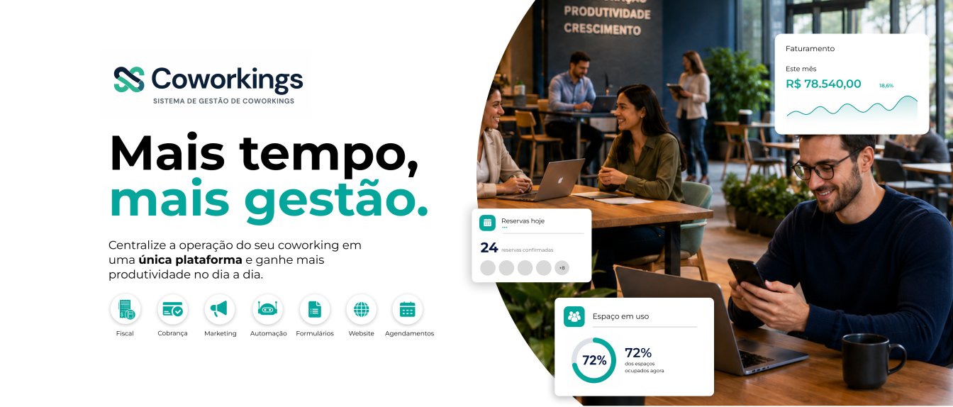SS Coworkings: mais tempo, mais gestão. Plataforma para gerir o coworking de saúde em uma única plataforma.